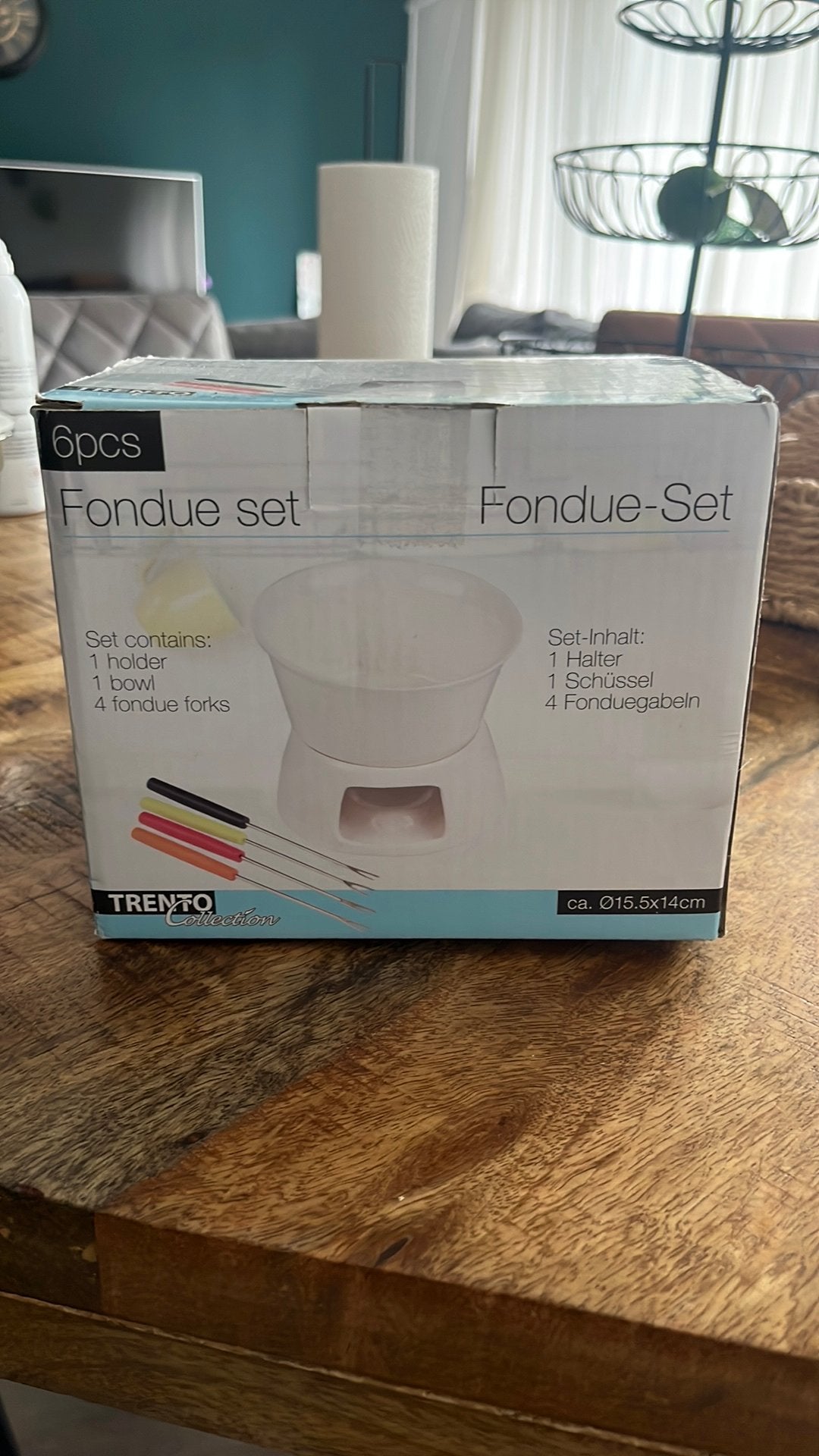 Fondueset 6 stuks, Witgoed en Apparatuur, Ophalen, Zo goed als nieuw, Brander, Fondueset