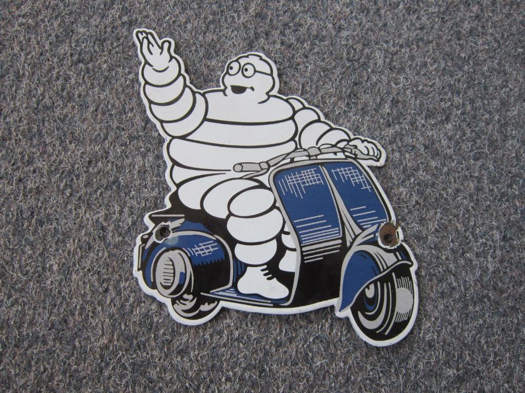 MICHELIN EMAILLE RECLAMEBORD, Ophalen, Gebruikt, Reclamebord