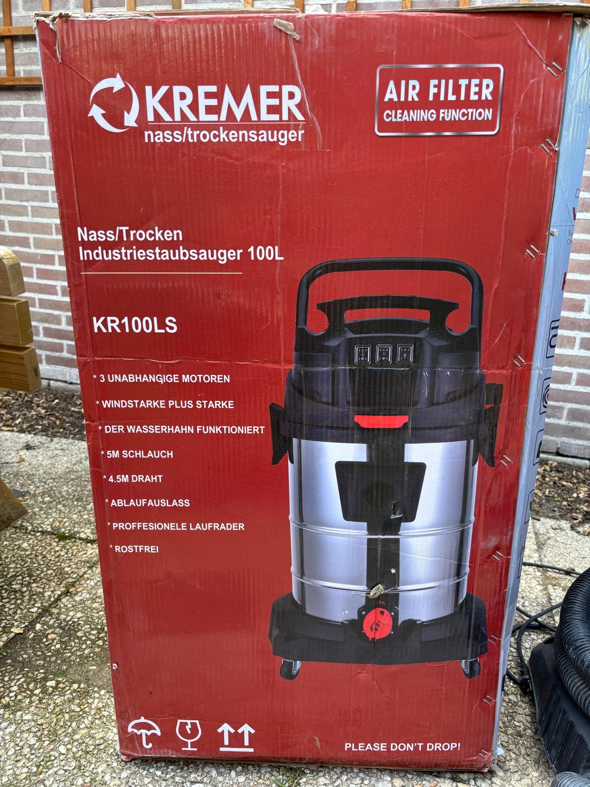 Kremer bouwstofzuiger KR100LS - Z.G.A.N., Overige merken, Ophalen of Verzenden, Zo goed als nieuw, Industriële stofzuiger