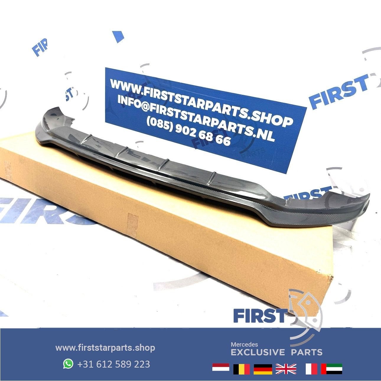 W167 GLE63 AMG CARBON FRONT BUMPER SPOILER GLE63 AMG V167 C1, Gebruikt, Voor, Ophalen of Verzenden, -