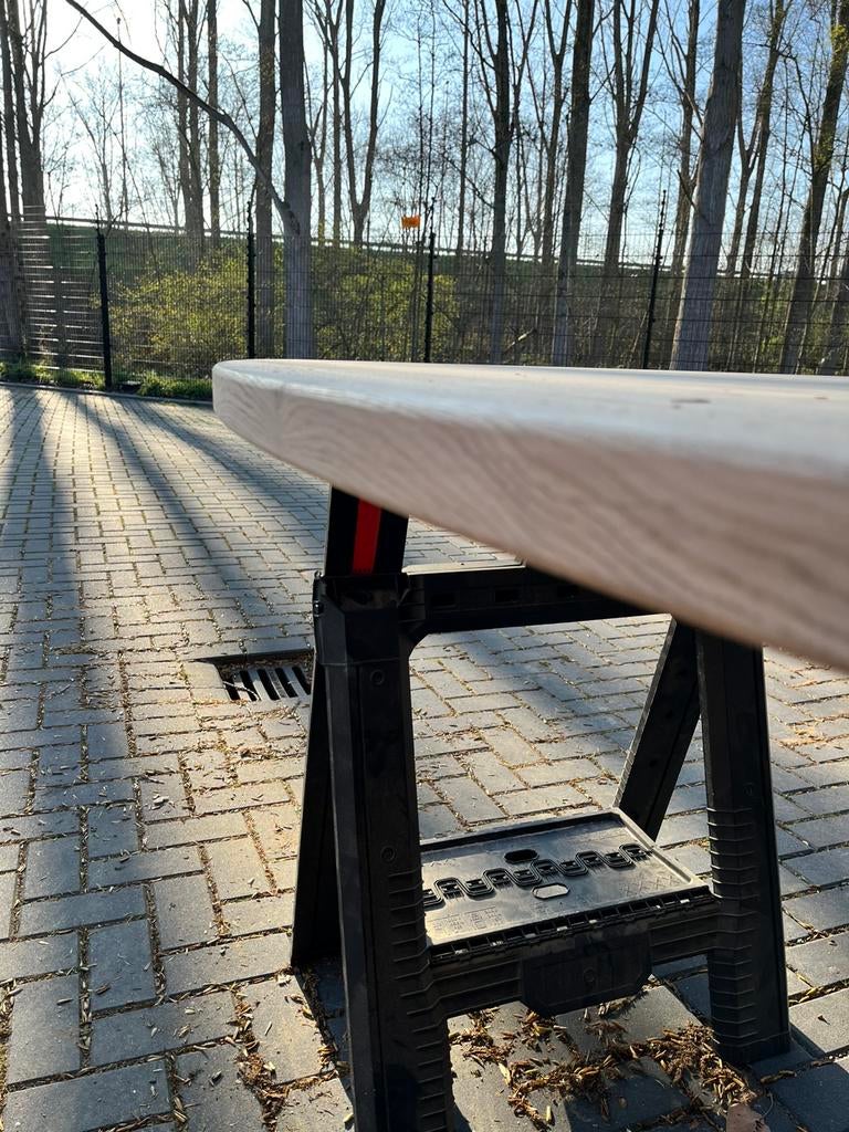 Fins ovaal eettafel 180x100x3 recht eiken robuust, Huis en Inrichting, Tafels | Eettafels, Ophalen, Eikenhout, Nieuw, 50 tot 100 cm
