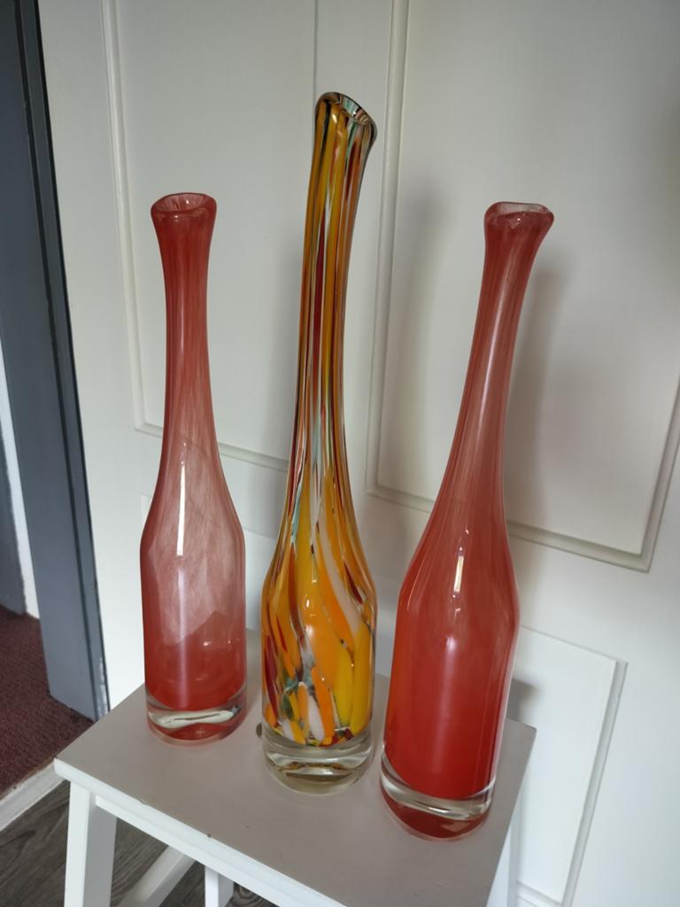 Set van 3 glazen vazen, Ophalen