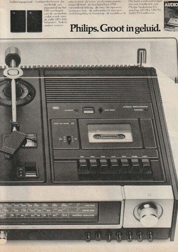 Retro reclame 1978 Philips platenspeler AH984, Verzenden, Overige typen