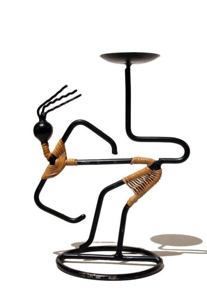 Laurids Lønborg - Modernist kandelaar - MCM - Scandinavië, Gebruikt, Zwart, Ophalen of Verzenden, 22 cm