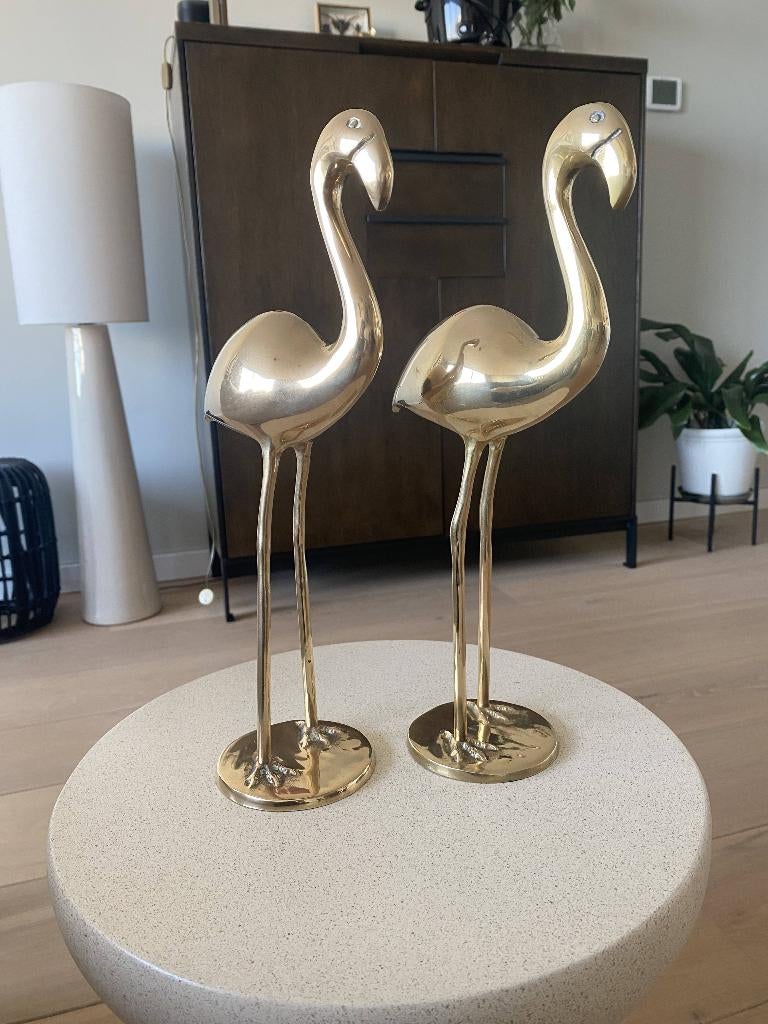 Messing flamingo koppel, Antiek en Kunst, Ophalen, Koper