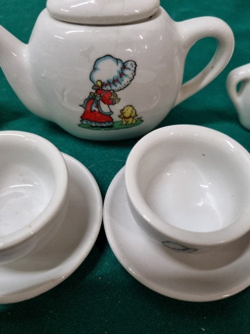 mini servies meisje met hond, Ophalen of Verzenden