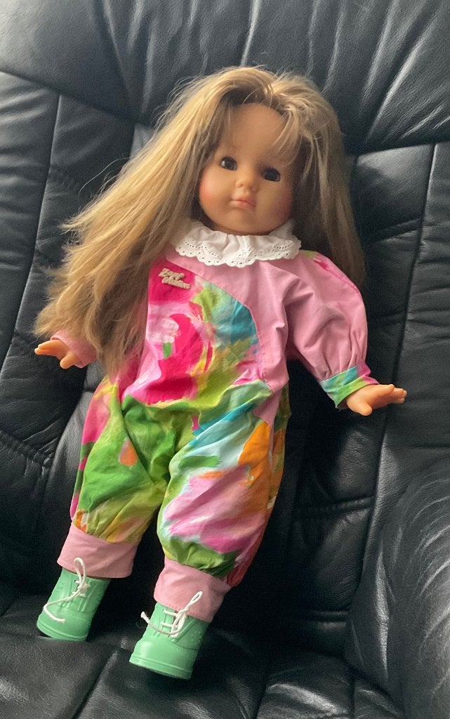 Mooie ZAPF CREATION pop met lang haar en bruine ogen(53cm), Ophalen, Zo goed als nieuw, Overige typen