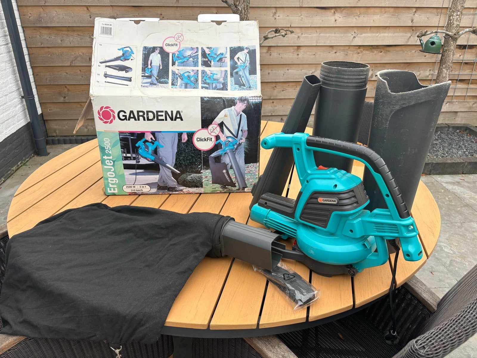 Gardena ErgoJet 2500 Bladblazer met zuig- en versnipperfunct, Gebruikt, Handgedragen, Ophalen of Verzenden, Met opvangzak
