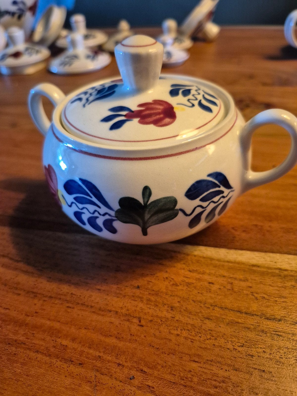 Boerenbont suikerpotje van Boch, Ophalen of Verzenden