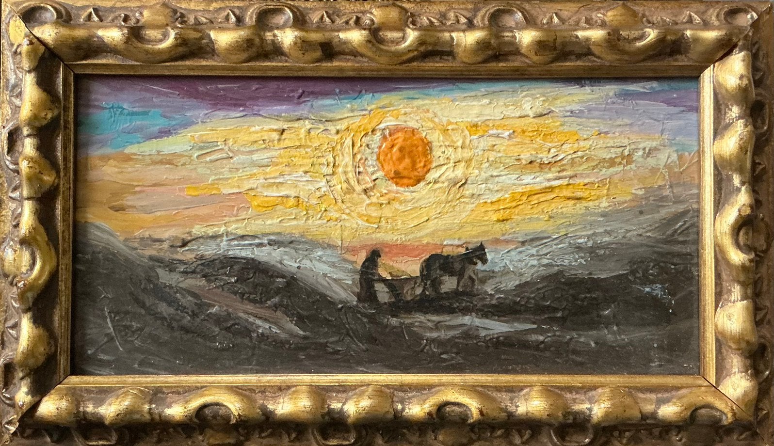 Zonsopkomst tijdens het ploegen Martin Reisberg 1923-2020, Ophalen of Verzenden