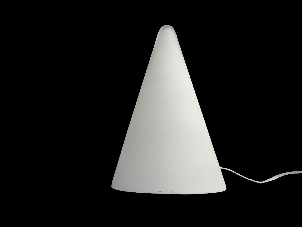 Prachtige vintage mat glazen sce ilu tepee design tafellamp, Overige typen, Gebruikt, Wit, Ophalen of Verzenden