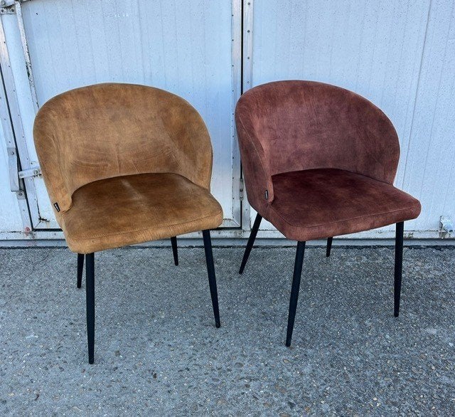 2 stuks luxe eetkamerstoelen horeca restaurant velvet stof, Huis en Inrichting, Ophalen, Twee, Overige kleuren, Zo goed als nieuw