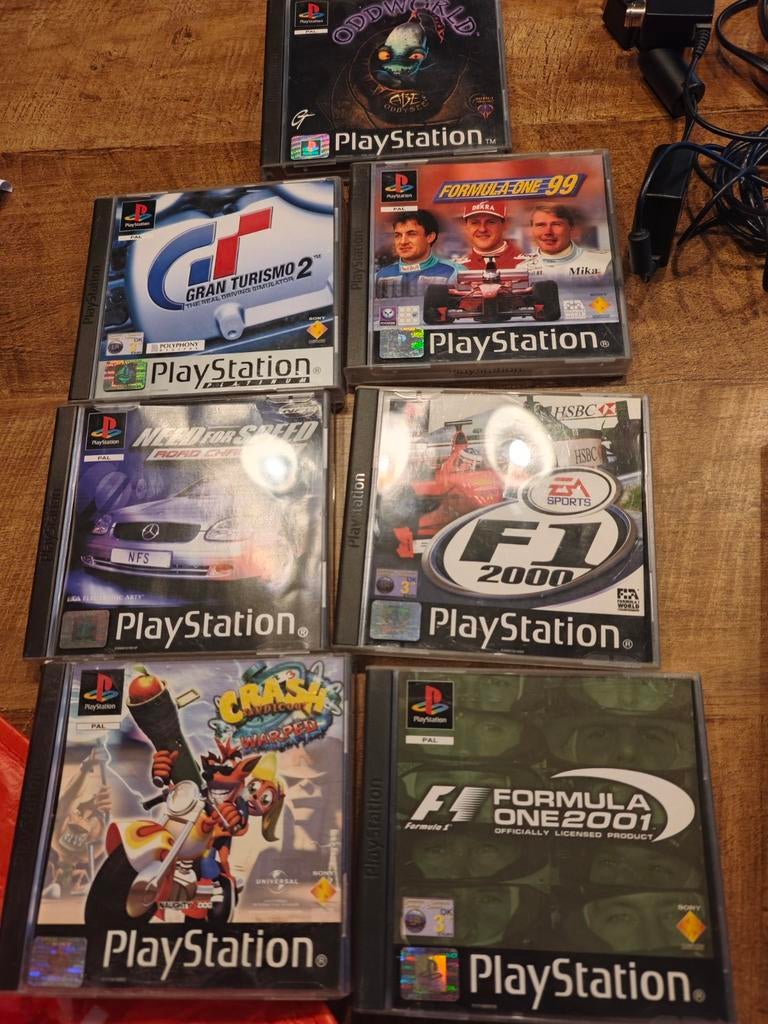 7x PS 1 /  PS 2 Spellen + memorycard, Spelcomputers en Games, Games | Sony PlayStation 1, Ophalen, Gebruikt, 1 speler, Racen en Vliegen