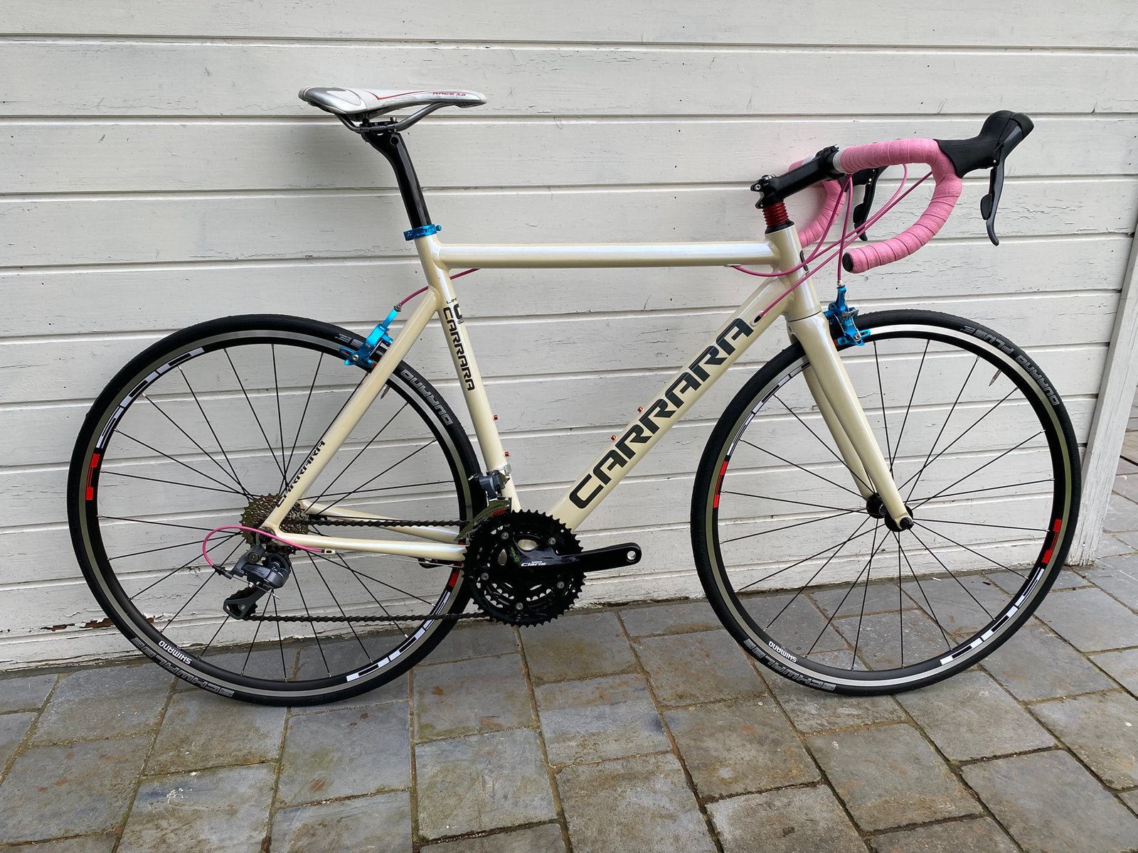 Nieuwe racer / parelmoer / velgrem, Fietsen en Brommers, 28 inch, Velgrem, Meer dan 20 versnellingen, 53 tot 57 cm