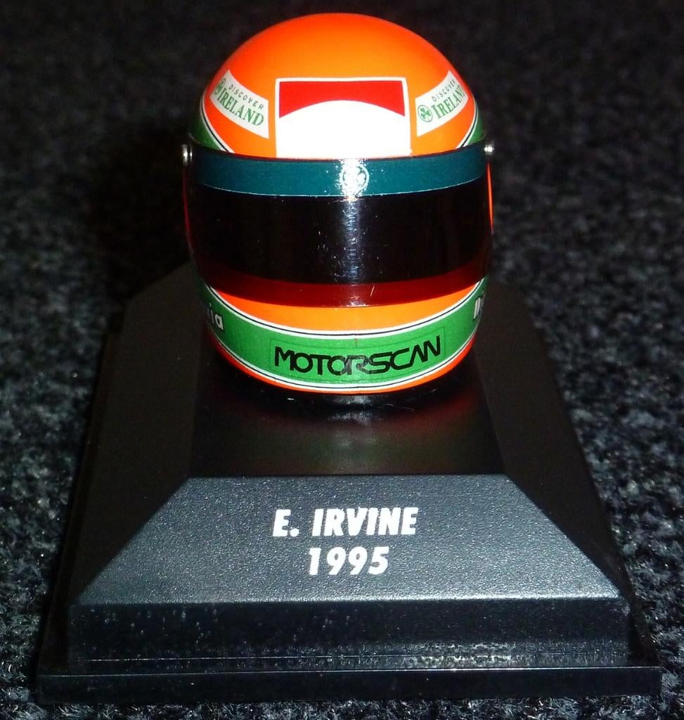 1995 - Helmet - Eddie Irvine, Ophalen of Verzenden, Gebruikt, 1:5 t/m 1:8, Overige typen
