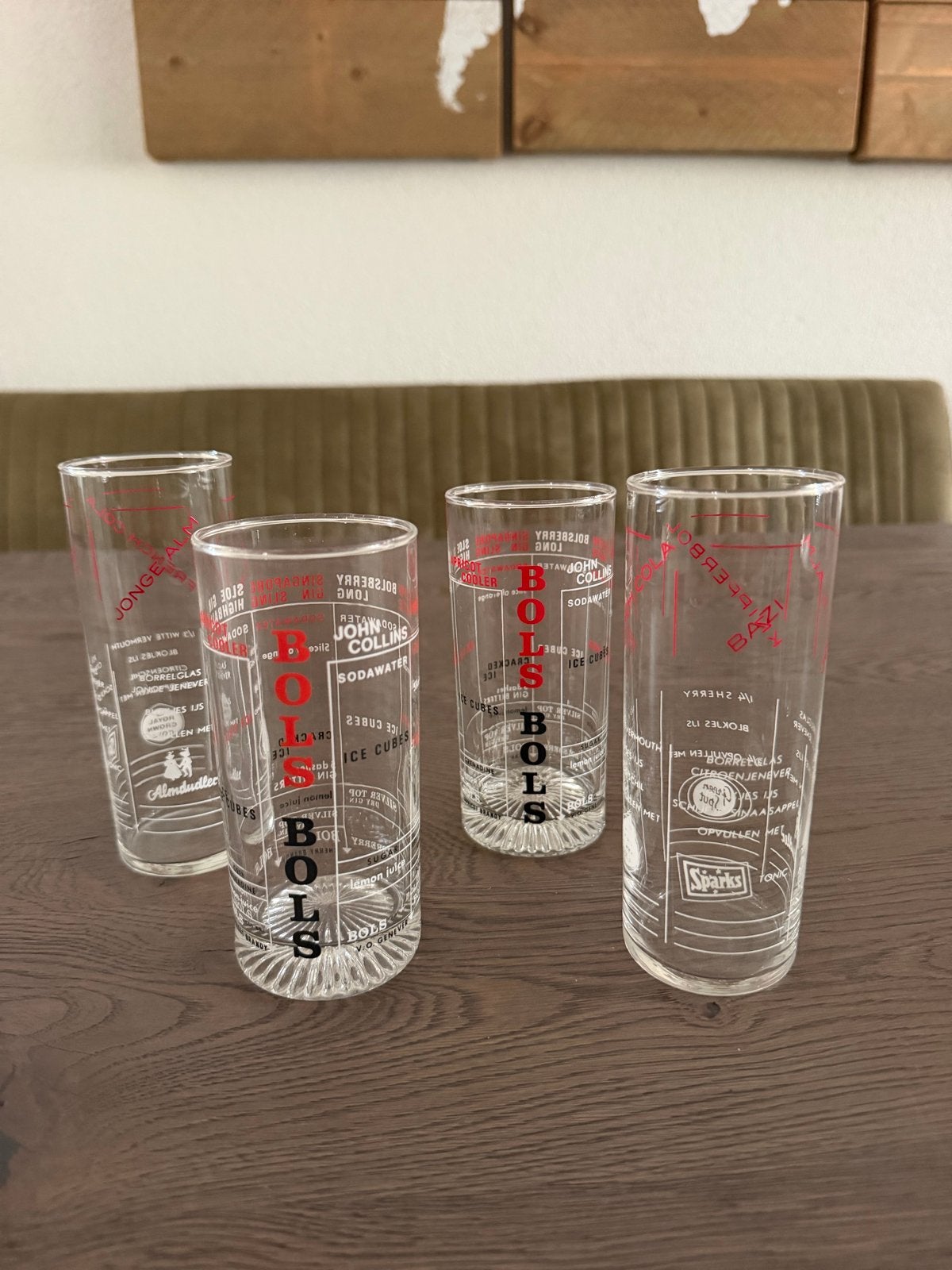 Set van 4 Vintage Bols  Glazen, Verzamelen, Glas en Borrelglaasjes, Ophalen of Verzenden, Zo goed als nieuw