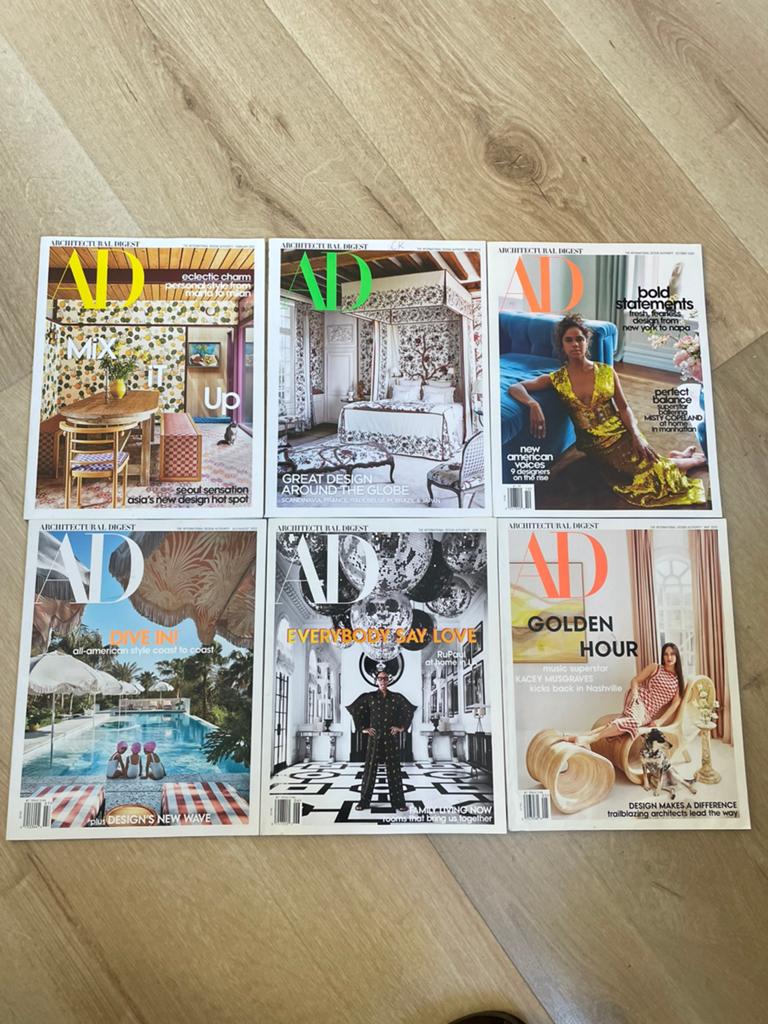 6 tijdschriften Architectural Digest voor €5, Ophalen, Zo goed als nieuw, Overige typen