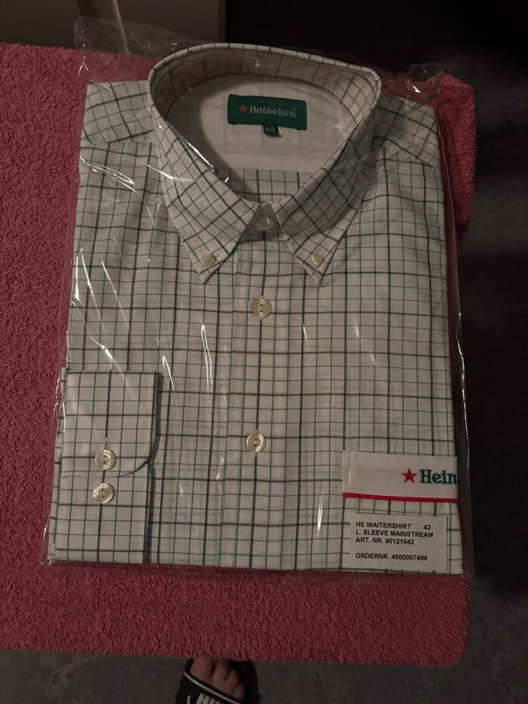 Heineken Waitershirt - Nieuw met label, Ophalen of Verzenden, Zo goed als nieuw, Wit, Halswijdte 41/42 (L)