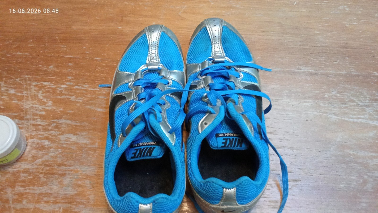 Nike Atletiek Spikes Maat 37.5 Blauw/Zilver, Nike, Ophalen of Verzenden, Zo goed als nieuw, Spikes