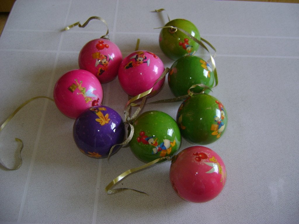 9disney kerstballemet goofy minniemouse tinkebel donald duck, Diversen, Ophalen of Verzenden, Zo goed als nieuw