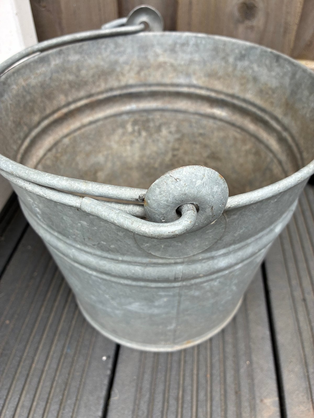Vintage Zinken Emmer met hengsel 20/22, Ophalen, Gebruikt, Zink, Met handgreep