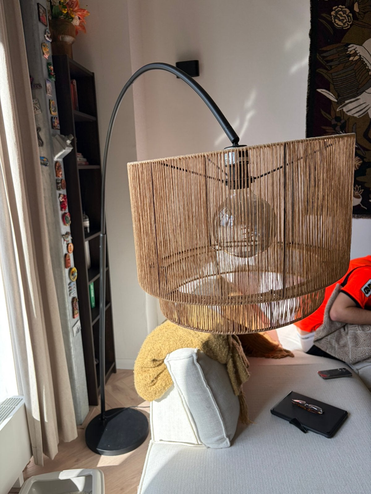 Vloerlamp Kwantum bruin/ zwart, Ophalen, Zo goed als nieuw