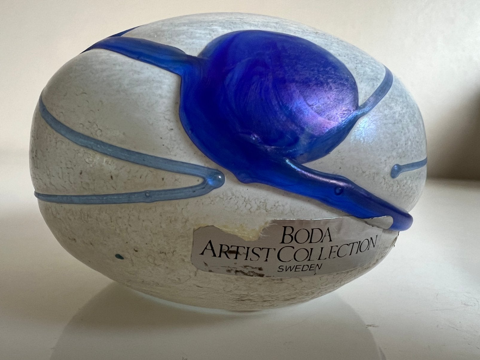 Vintage Kosta Boda Artist ‘Galaxy Blue’ Paperweight Vallien, Ophalen of Verzenden, Object, Glas