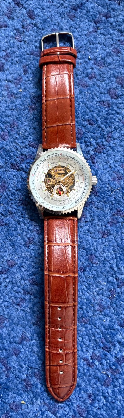 Sewor heren polshorloge, Sieraden, Tassen en Uiterlijk, Overige merken, Staal, Met bandje, Polshorloge