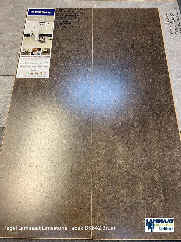 Grote Tegel Laminaat Bruin Tabak 119cm lang X 39cm breed, Bruin, Nieuw, Ophalen of Verzenden, 25 tot 50 m²
