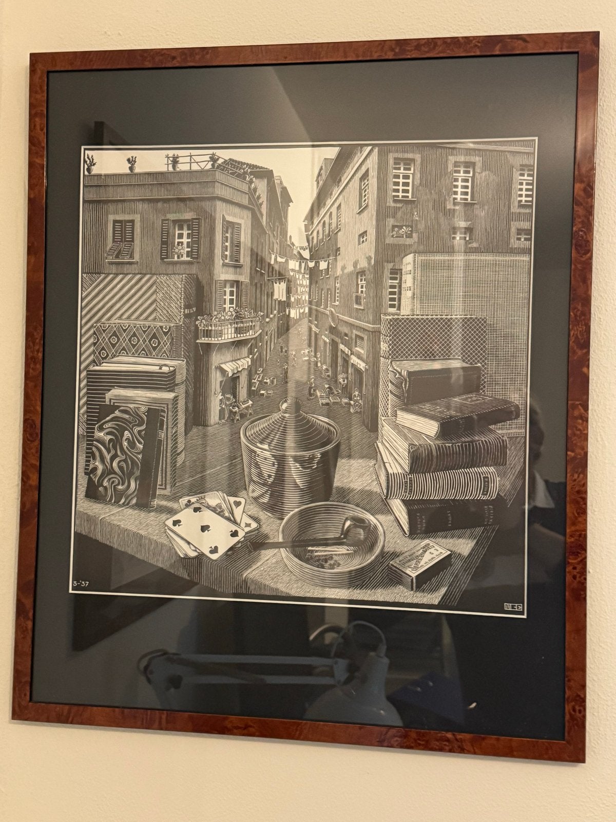 Set van 3 ingelijste Escher reproducties, Ophalen, Ingelijst, 1950 - 1999, Overige technieken