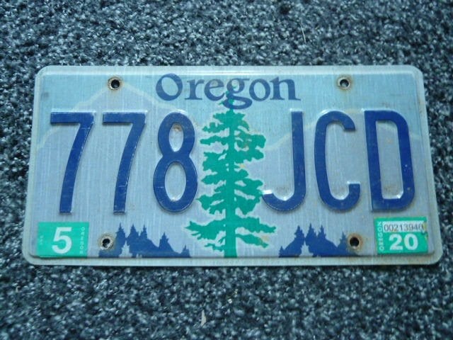 Kentekenplaat licenseplate Oregon USA, Verzenden, Gebruikt, Auto's