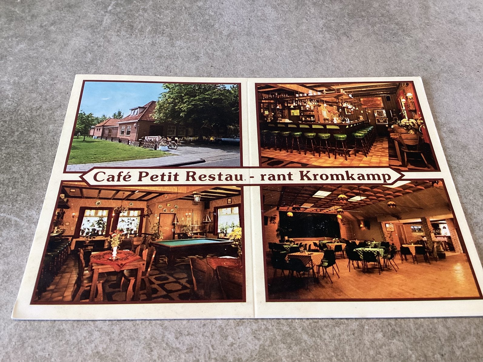 Oldeholtpade.  Cafe Petit Restaurant  Kromkamp  Reclamekaart, Ophalen of Verzenden