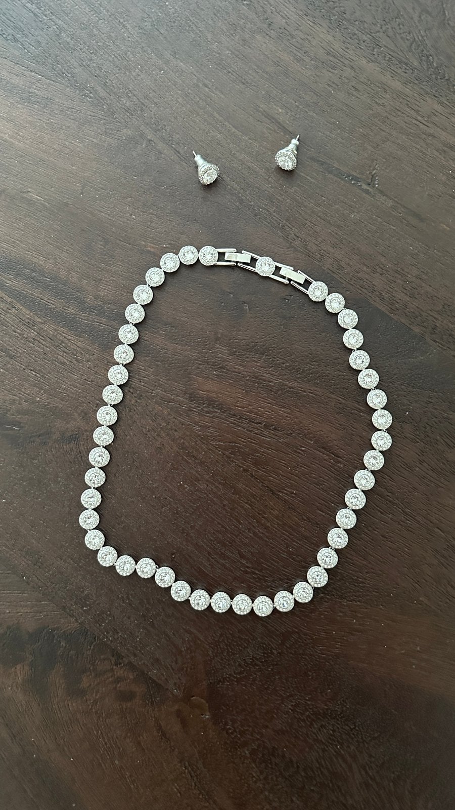 Swarovski ketting en oorbellen angelic, Ophalen of Verzenden, Zo goed als nieuw