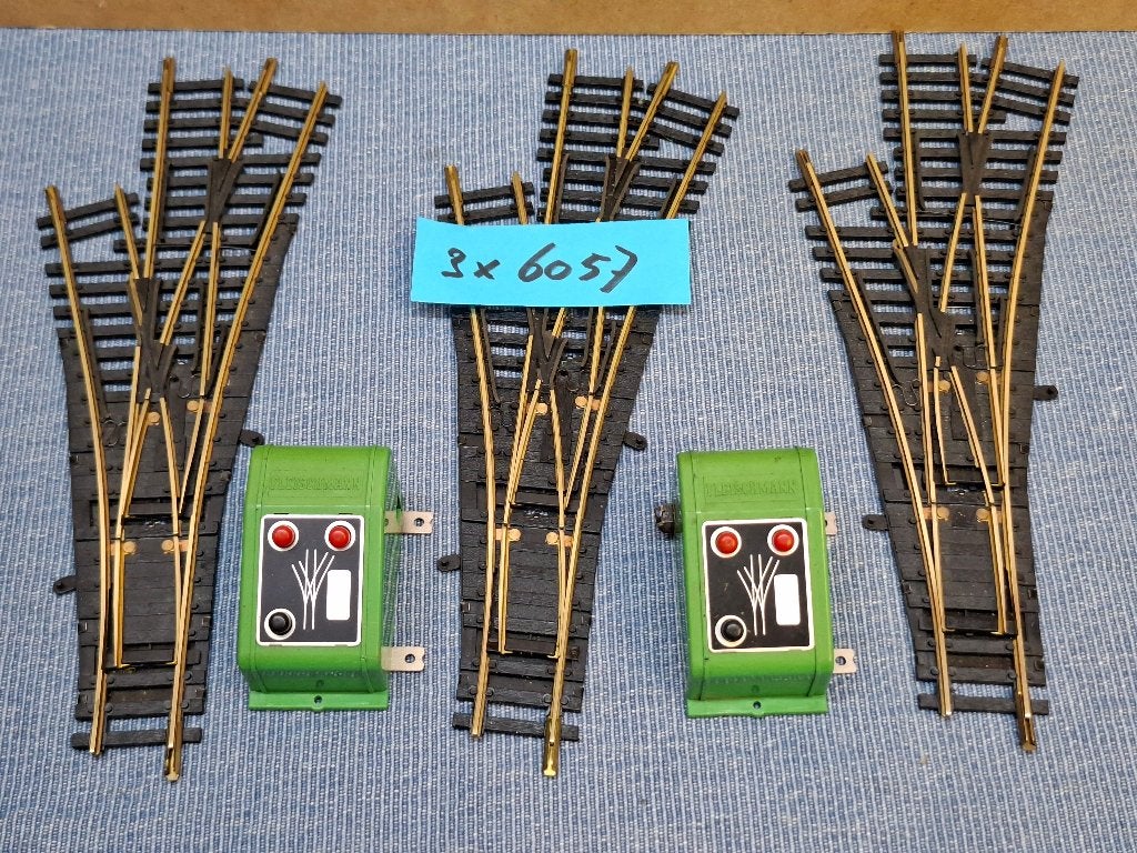 FLEISCHMANN 3 STUKS DRIEWEG WISSEL  6057, Gebruikt, Gelijkstroom, Fleischmann, Rails