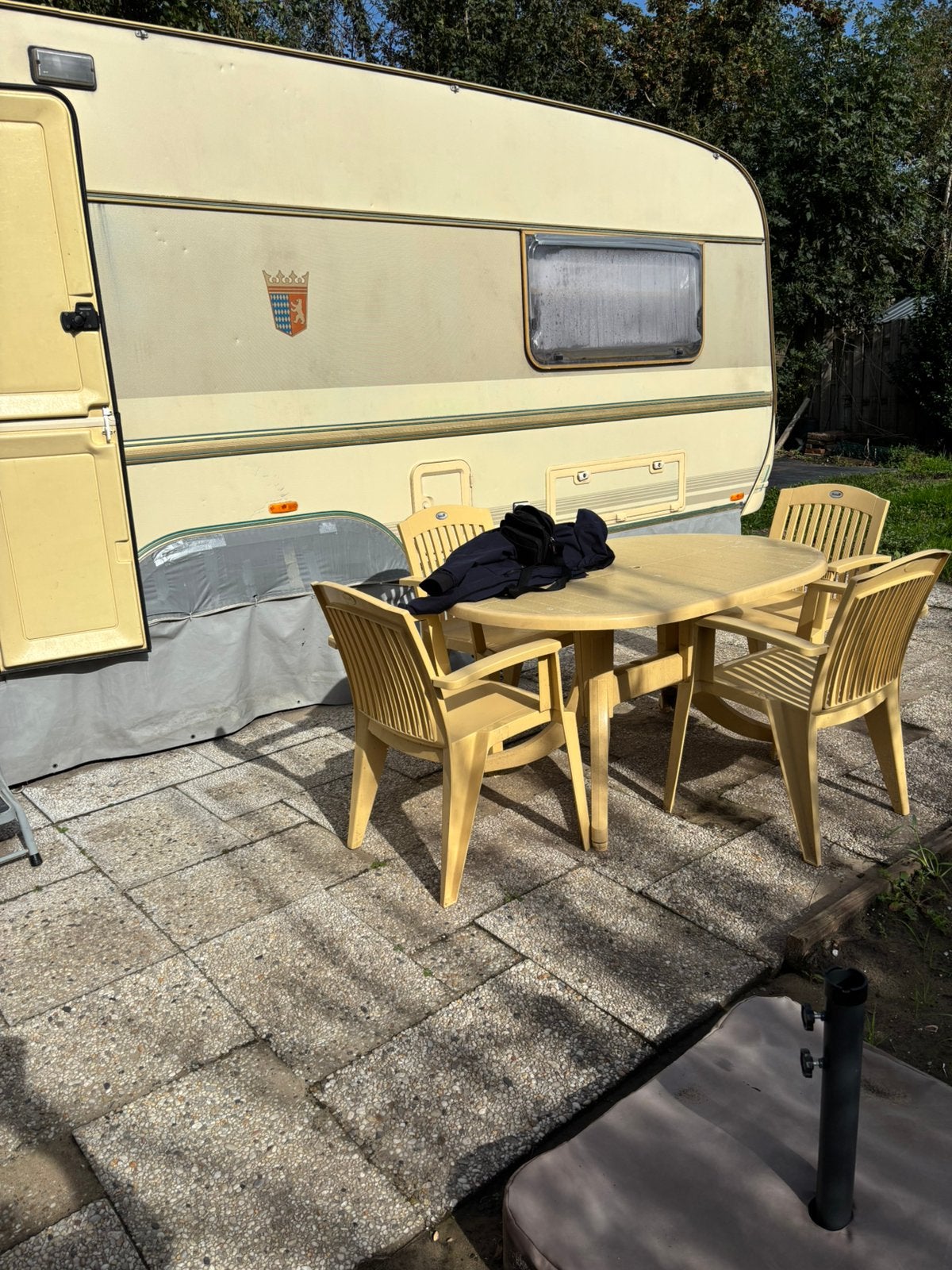 Tabbert Comtesse op vaste plek, Caravans en Kamperen, Kachel, Rondzit, Tabbert, Particulier