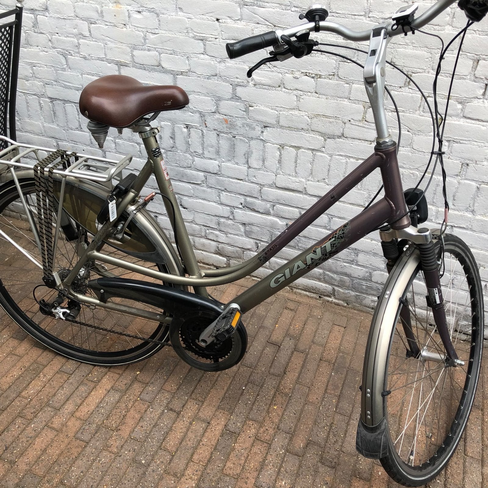 Giant damesfiets met 24 versnellingen,computer, licht,slot., Ophalen, Velgrem, Giant, 53 tot 56 cm
