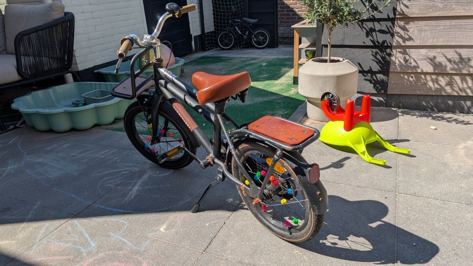 Super super kinderfiets 16 inch met terugtraprem, Ophalen, Terugtraprem, Zijwieltjes, Super Super
