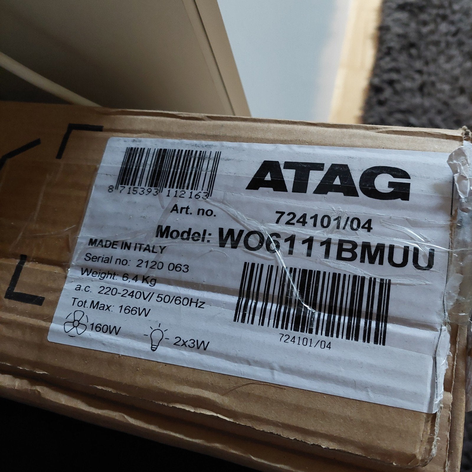 Afzuigkap atag, Witgoed en Apparatuur, Afzuigkappen, Ophalen of Verzenden