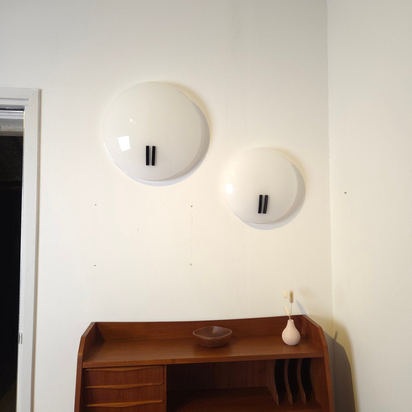 Bruno Gecchelin voor Oluce Italiaans design wandlamp 1980's, Oluce, Zo goed als nieuw, Glas, Nvt