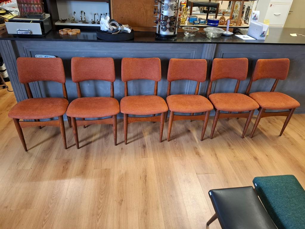 Vintage eetkamerstoelen nieuwe stof mid century design stoel, Ophalen, Vintage mid century design jaren 60 70, ..., Zo goed als nieuw