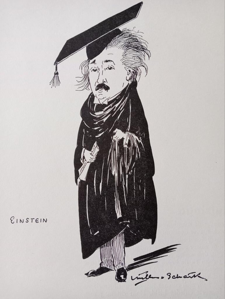 Einstein litho 1937, Ophalen of Verzenden, Voor 1940, Gebruikt