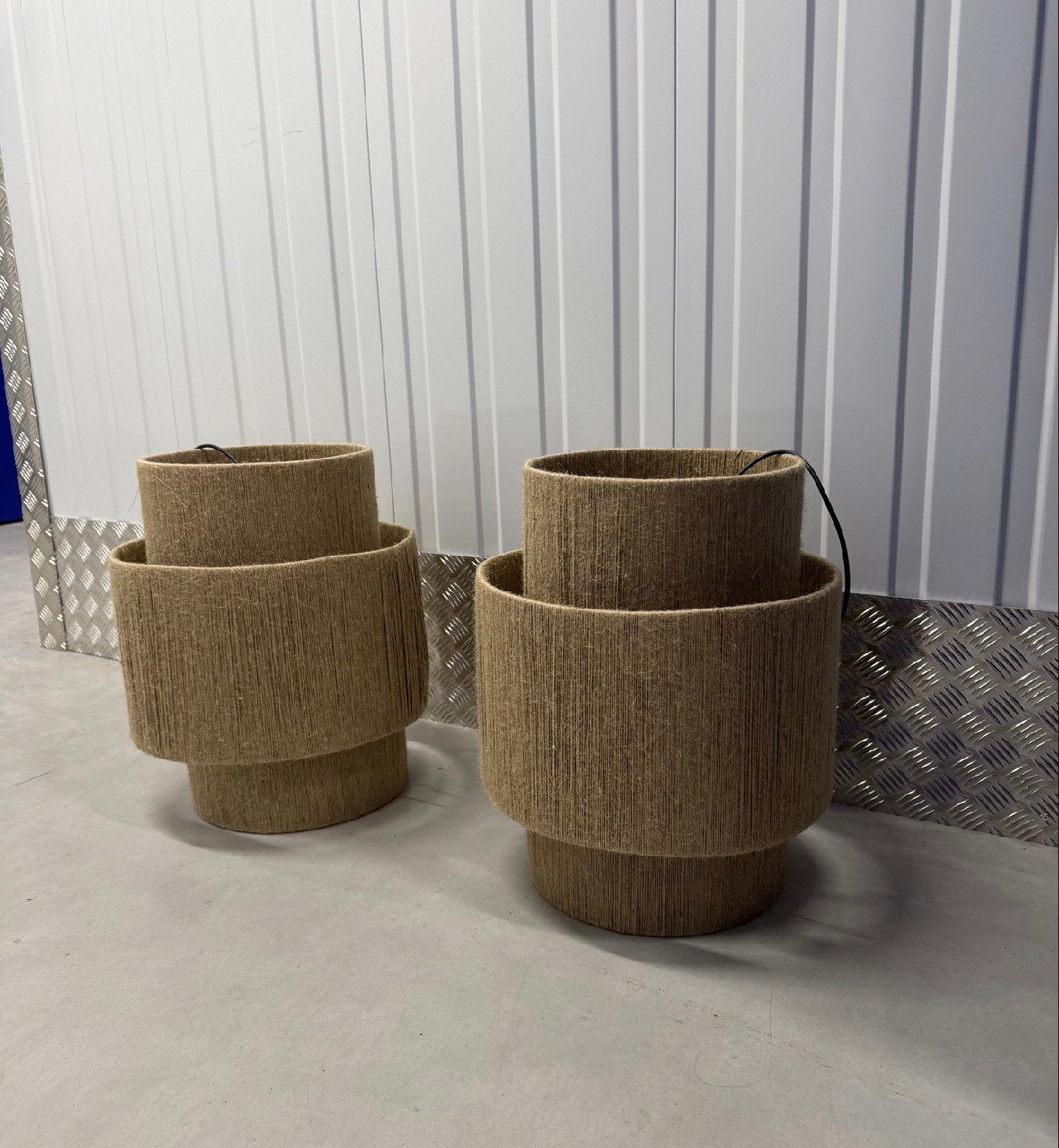 Hanglampen jute rotan riet sissy boy/ hkliving, Ophalen of Verzenden, Nieuw, Minder dan 50 cm