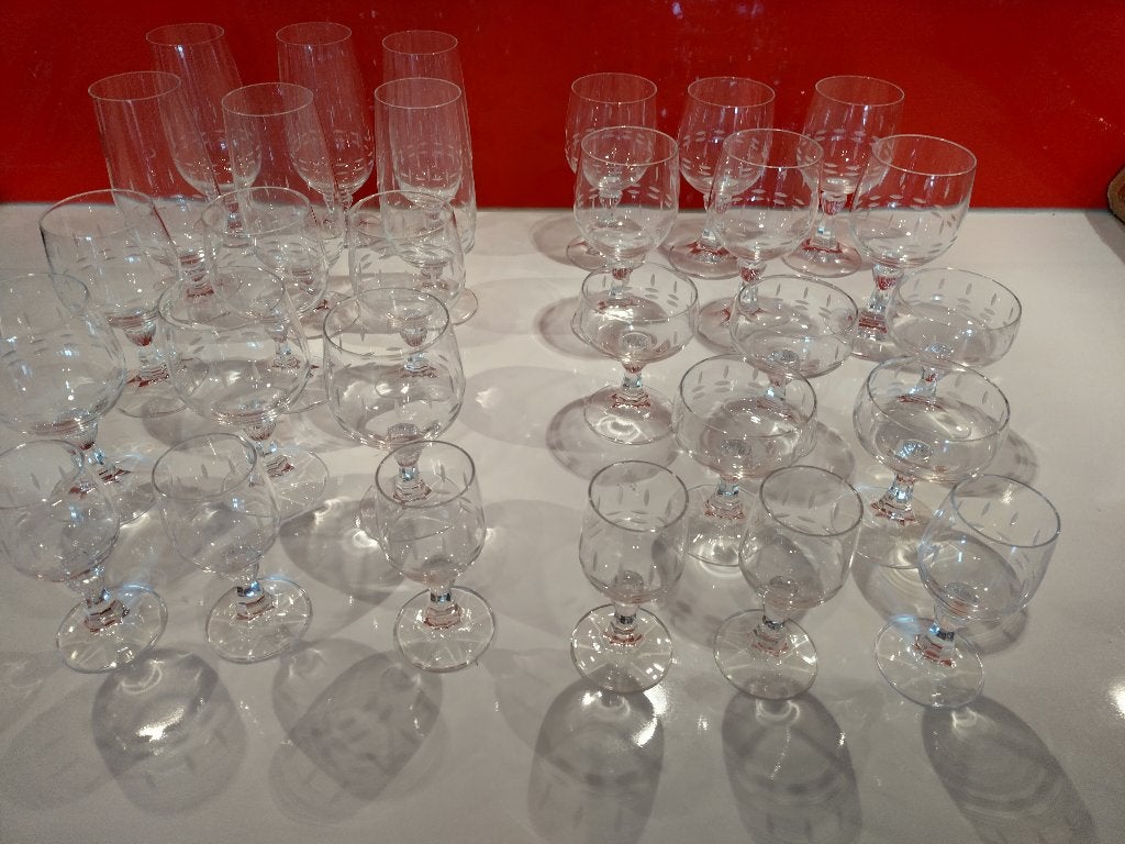Prachtige set kristallen glazen, Verzamelen, Ophalen of Verzenden, Zo goed als nieuw, Kristal, Glas of Glazen
