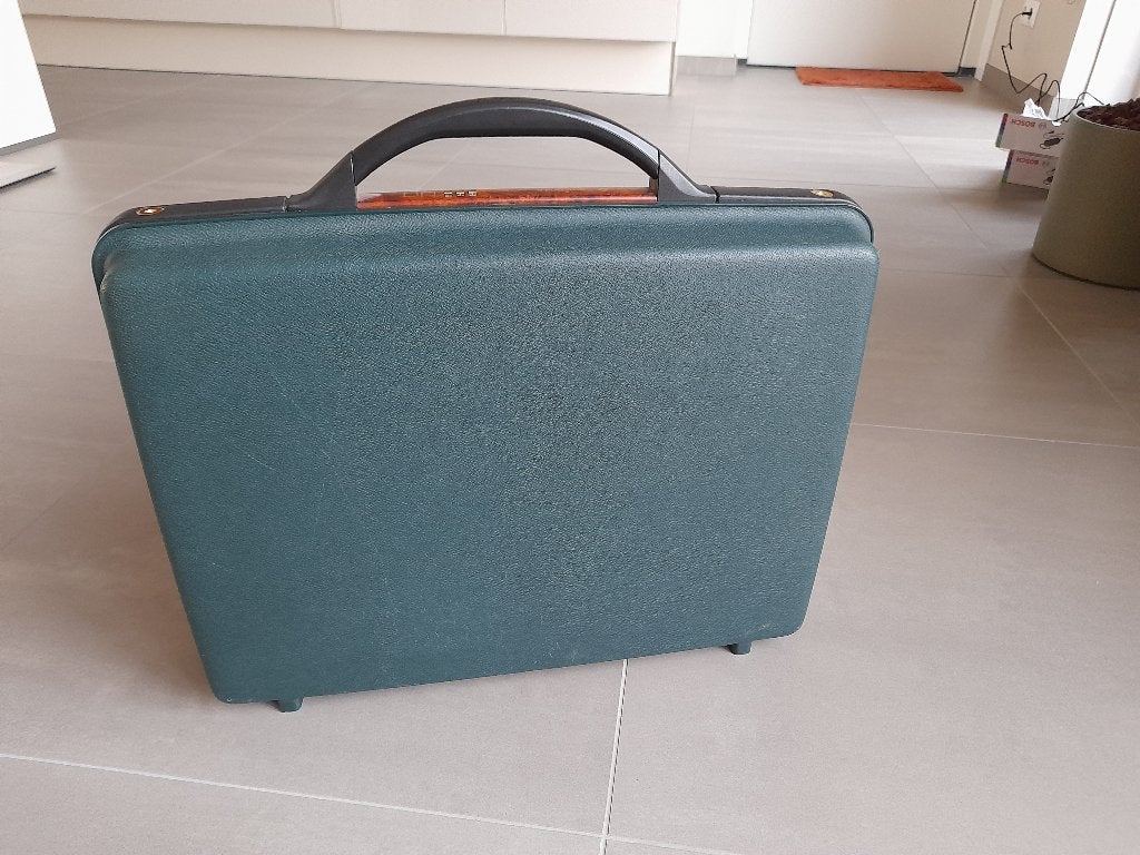 Samsonite donkergroene aktekoffer, Ophalen, Gebruikt, Hard kunststof, Minder dan 50 cm