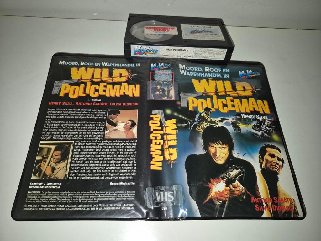 Wild policeman op betamax! Geweldadige film met Henry Silva, Vanaf 16 jaar, Ophalen of Verzenden, Zo goed als nieuw, Horror