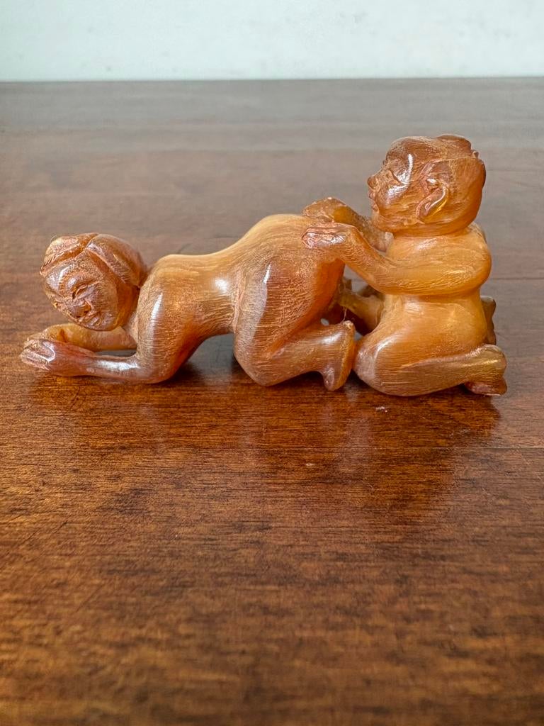 Netsuke shunga erotisch man vrouw naakt japan, Ophalen of Verzenden, Gebruikt, Mens