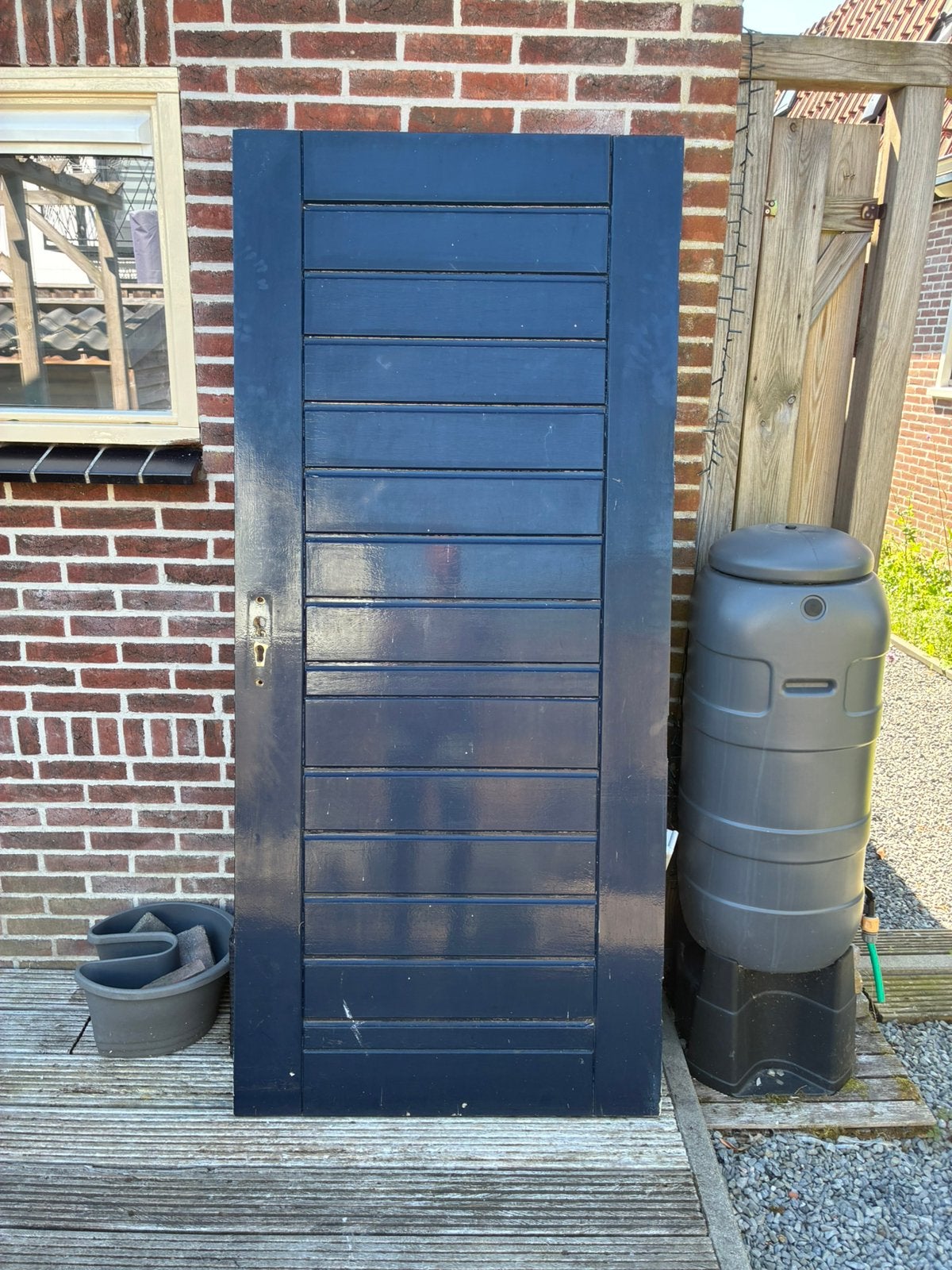 Buitendeur 88x197, Ophalen, Gebruikt, Hout, Overige typen