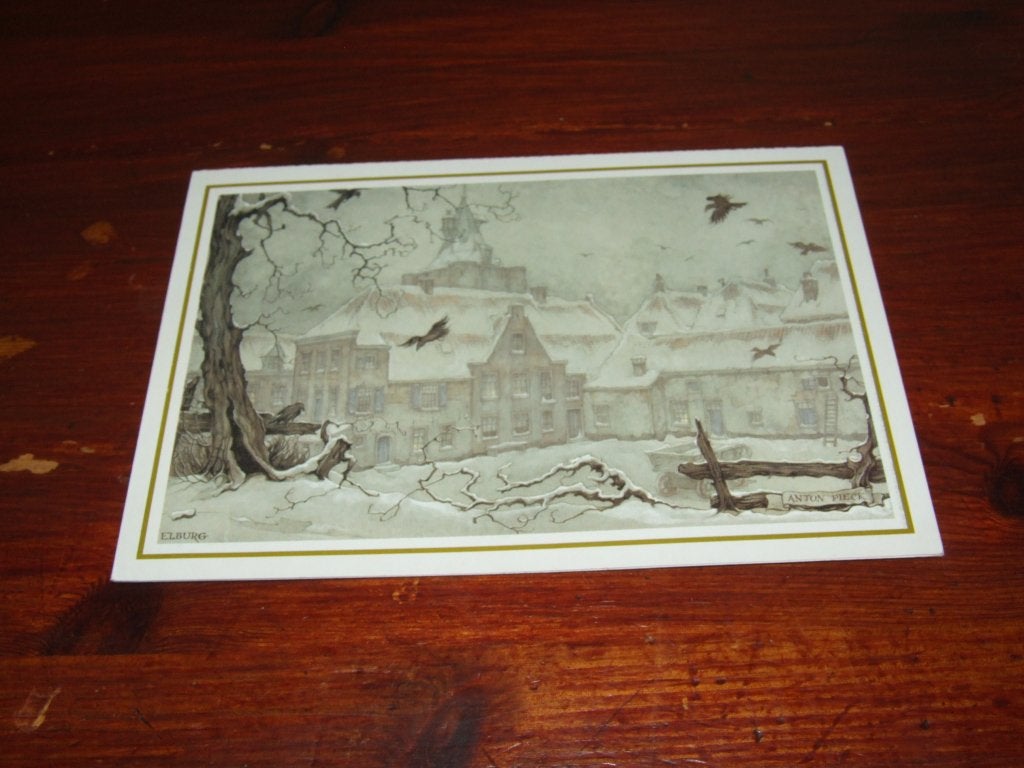 178- Anton Pieck Kaart - Elburg in de sneeuw, 1960 tot 1980, Gebruikt, Verzenden, Gebouw