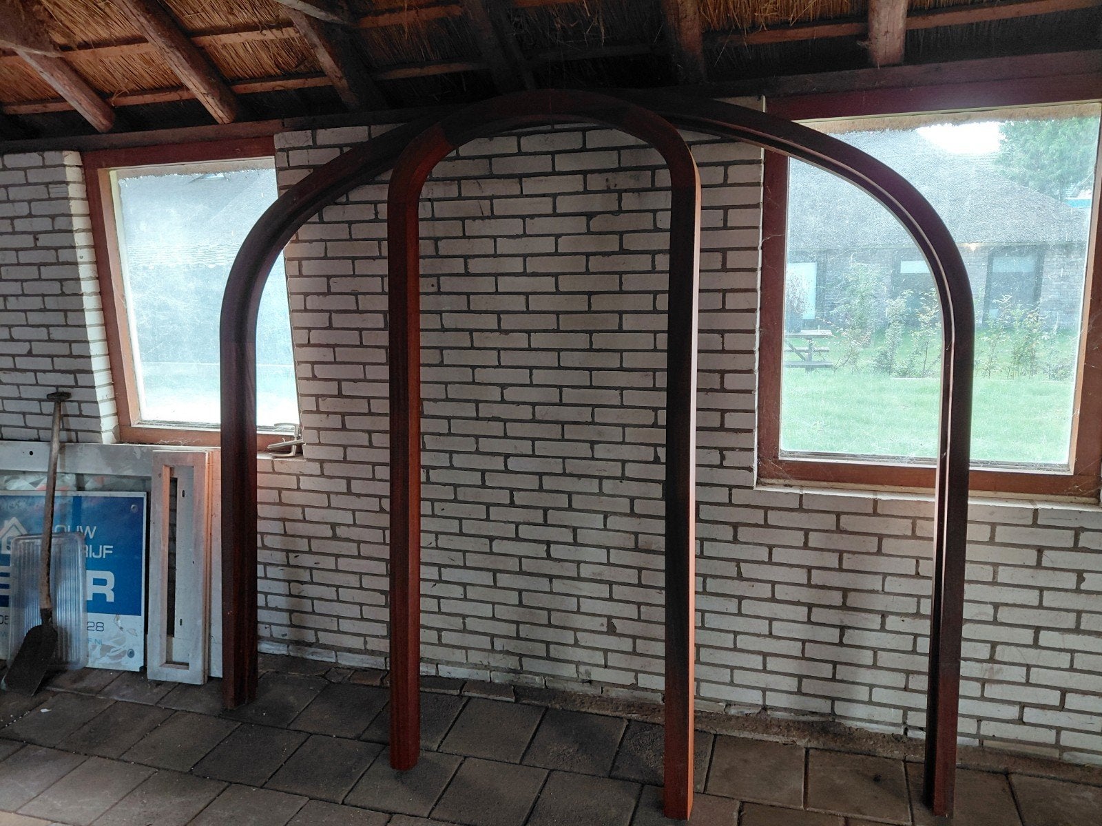 grote mahoniehouten boogkozijnen, Doe-het-zelf en Verbouw, Ophalen, Nieuw, Hout, Raamkozijn