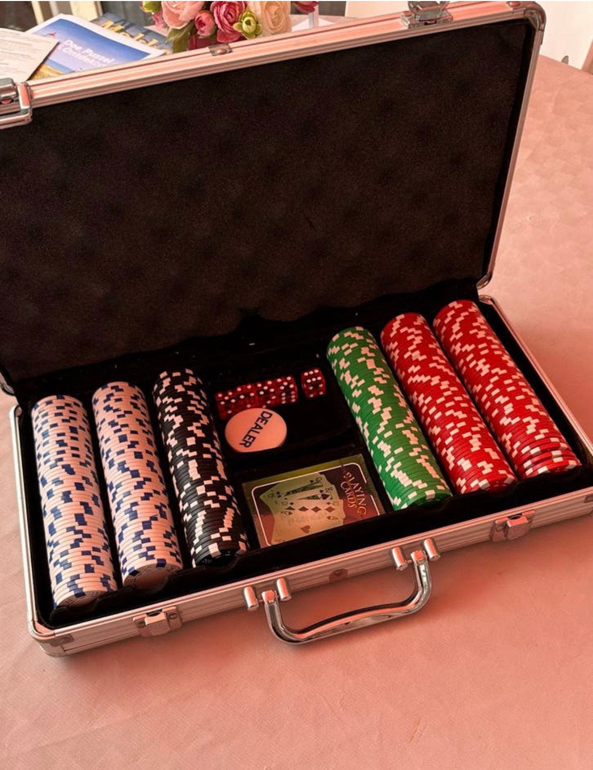 Pokerset in aluminium koffer - Compleet, Ophalen of Verzenden, Gebruikt